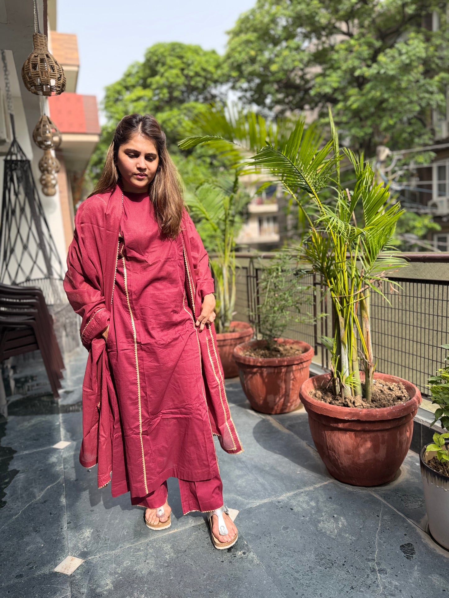 Deep Marsala - Meher Set