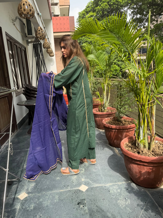 Forest Emerald - Meher Set with Dupatta